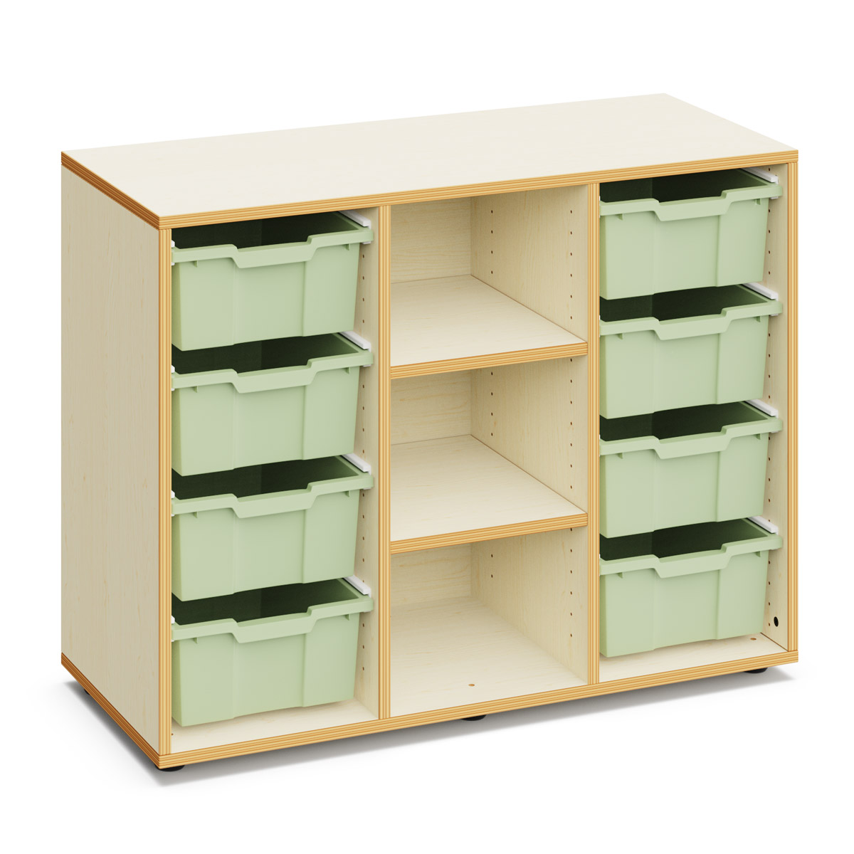 Armario Lucy con 3 columnas y 8 cubetas grandes verde 00 632 509 AV