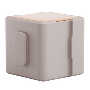 Cubo modular Pie color gris con asiento de madera 00 PIE 126