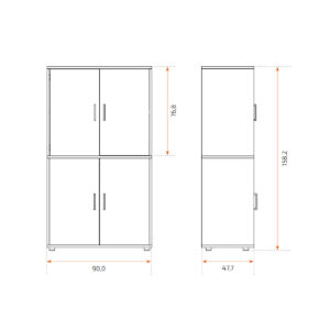 medidas Armario Inge 4 huecos con 4 puertas 00 534 509