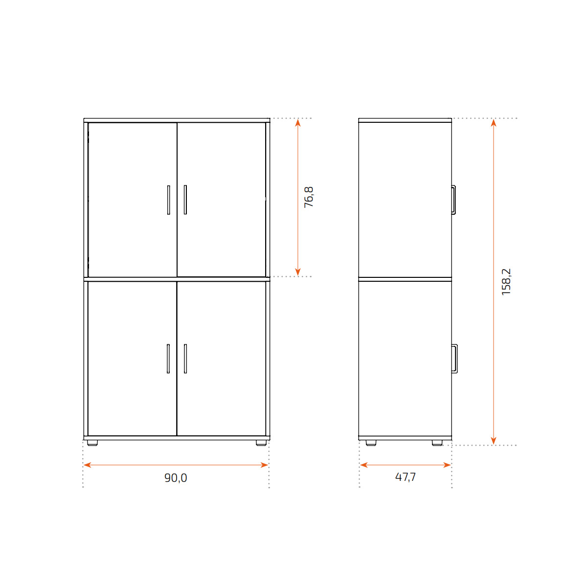 medidas Armario Inge 4 huecos con 4 puertas 00 534 509