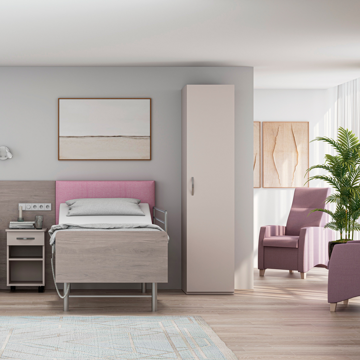 mobiliario de habitacion para residencia geriatrica Mae