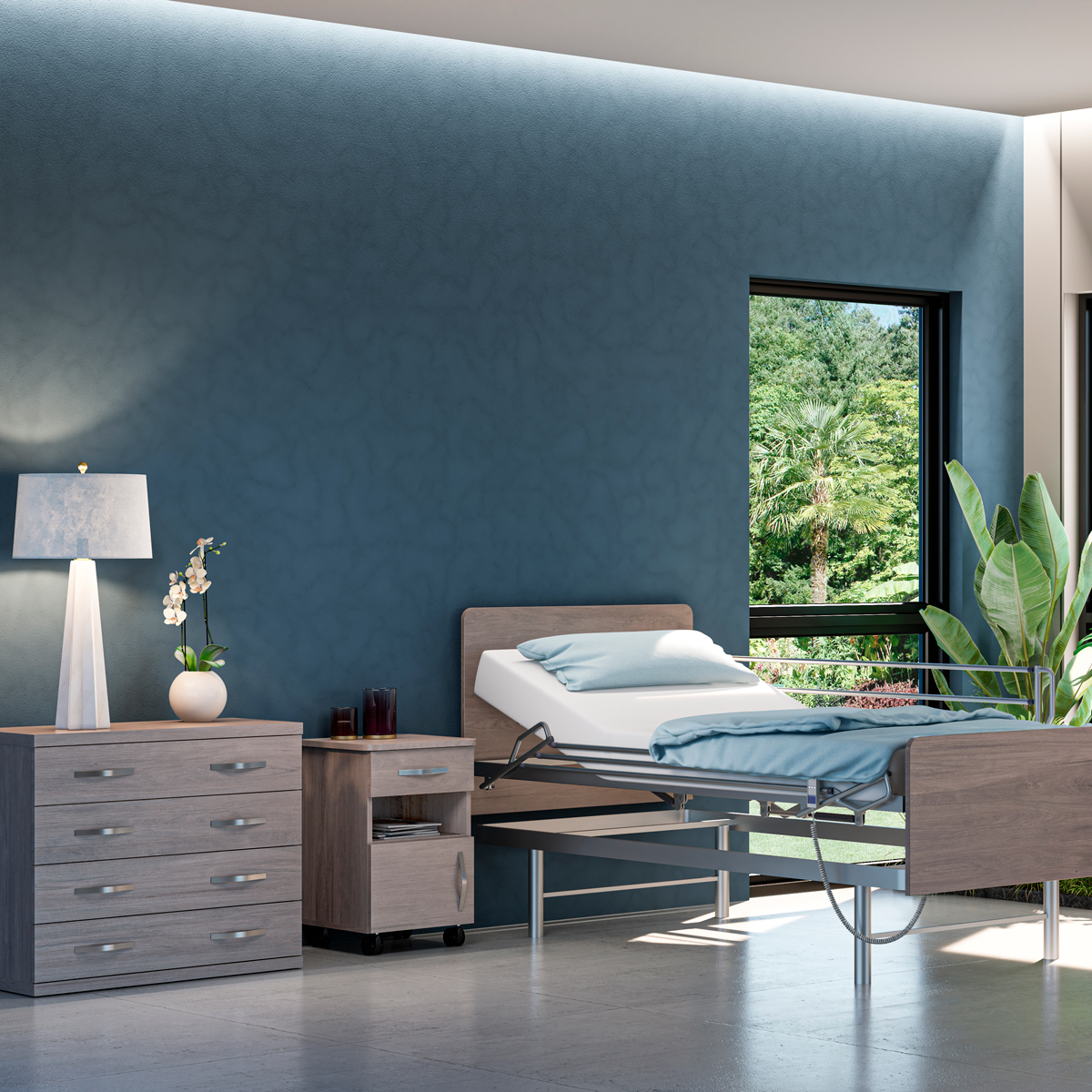 mobiliario para habitacion de residencia de mayores Mae